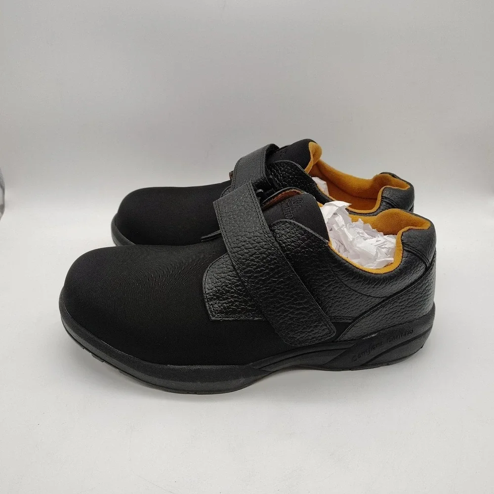 Dr. Comfort Brian X-Depth 6910 Black Leather Stretch Orthotic Men's Shoes 10XW